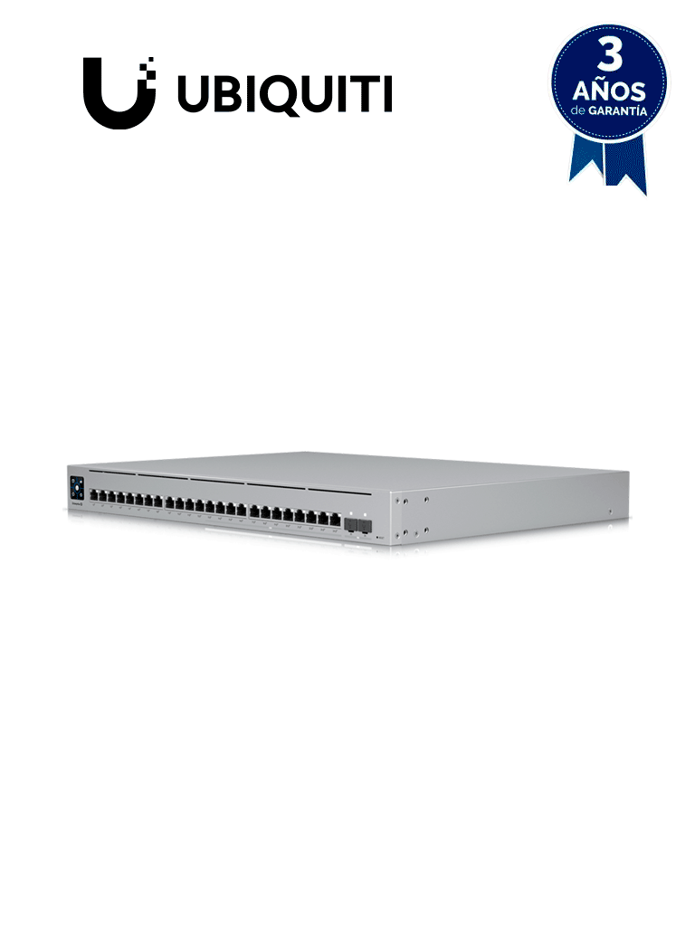 UBIQUITI USW-ENTERPRISE-24-POE - UniFi Switch Empresarial Capa 3 de 24 puertos PoE 802.3af/at (12 puertos 2.5G y 12 puertos 1G) + 2 puertos 1/10G SFP+ 400W pantalla informativa. #switch