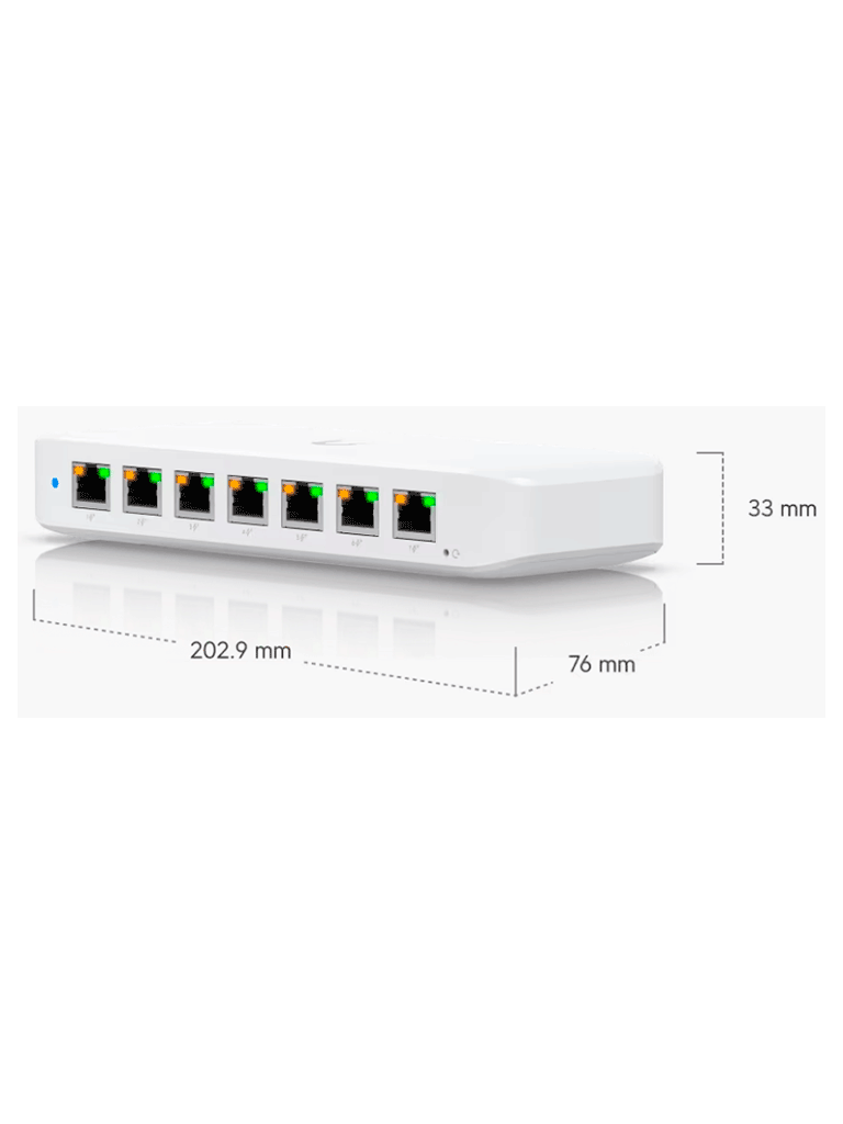 UBIQUITI USW-ULTRA - UniFi Switch Ultra Capa 2 42W POE (1 puerto POE++ de entrada 7 puertos POE+ de salida ) No incluye adaptador de corriente alterna.