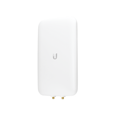 Antena sectorial simétrica UniFi doble banda con apertura de 90° en 2.4 GHz (10 dBi) y 45° en 5 GHz (15dBi)
