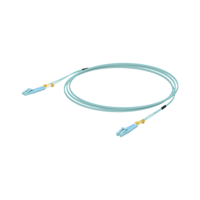 Jumper de Fibra Óptica Multimodo LC-LC duplex 10 G 50/125 OM3 Color Aqua 3 Metros