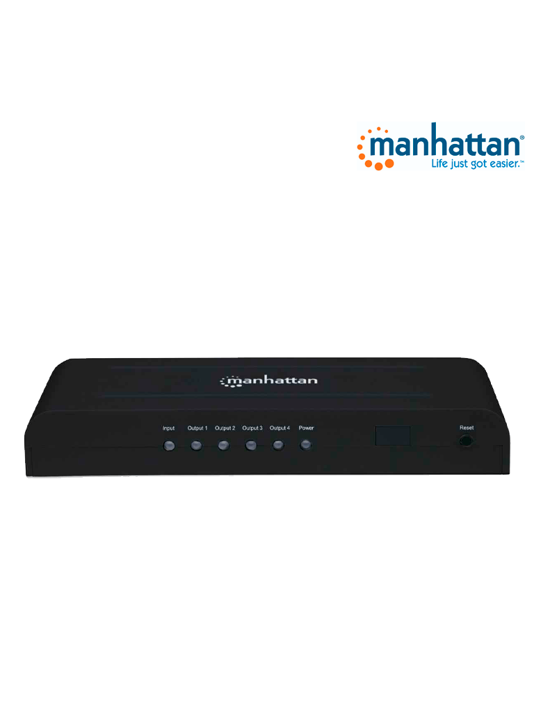 MANHATTAN 207515 - Splitter / Divisor de Video HDMI/ 1 Entrada y 4 Salidas/ Resolucion 4k @ 30Hz/ Soporta Video full 3D y Color Profundo/ Soporta Sonido Comprimido DTS-HD Master y Sonido Envolvente/