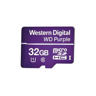 Memoria microSD de 32GB PURPLE Especializada Para Videovigilancia 10 VECES MAYOR DURACIÓN 3 AÑOS DE GARANTIA