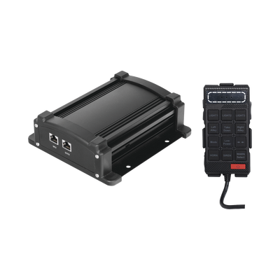 Sirena Vehicular de 100W de Potencia Con Controlador Unimando Micrófono Control de Tonos y Patrones de destello de Barras de Luces Serie X67 / X75