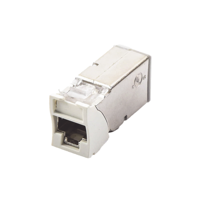Jack Z-MAX Cat6A Blindado Montaje híbrido en Placa de Pared (Plano y Angulado) Color Blanco Versión Bulk (Sin Empaque Individual)