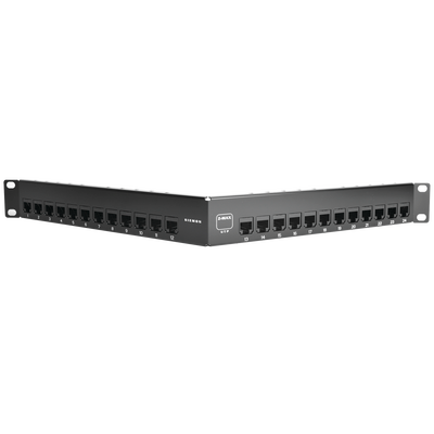 Patch Panel UTP Z-MAX de 24 puertos Precargado con Jacks Categoría 6 Angulado 1UR