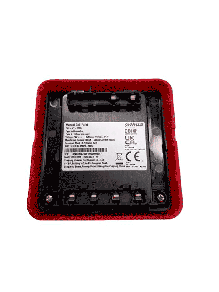 DAHUA WISUALARM HY-1200 - Estacion Manual de Alarma de Emergencia Direccionable/ 2 Hilos sin Polaridad/ Cumple con Norma EN54-11/ Saida Independiente Par de Contactos Normalmente Abiertos/ #LoNuevo #Wisualarm #EMW