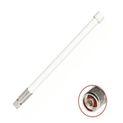 1 Antena Omnidireccional / Doble Banda 2.4 GHz y 5 GHz / Ganancia 7 dBi (2.4 GHz) y 10 dBi (5 GHz) / Exterior / Polarización Vertical / Conector N Macho