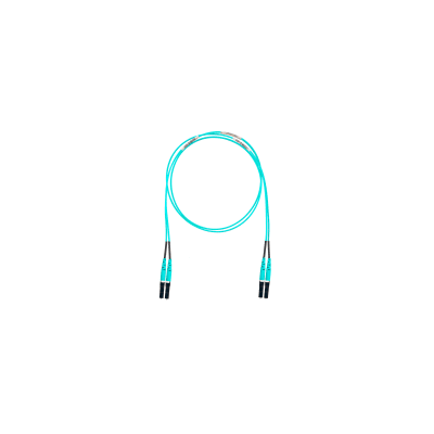 Jumper de Fibra Óptica Multimodo 50/125 OM4 LC-LC Duplex OFNR (Riser) Color Aqua 6 Metros