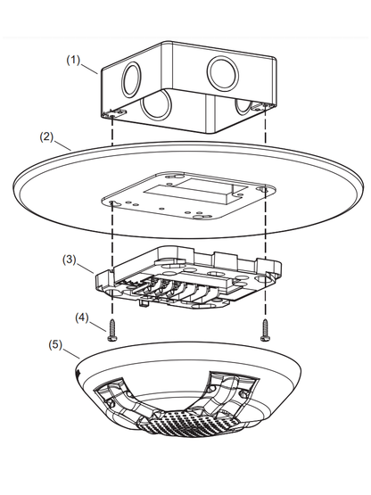 KIDDE F_EGCAVRF - Sirena Estroboscópica de Techo / 15-115 DC / Roja / Logo FIRE