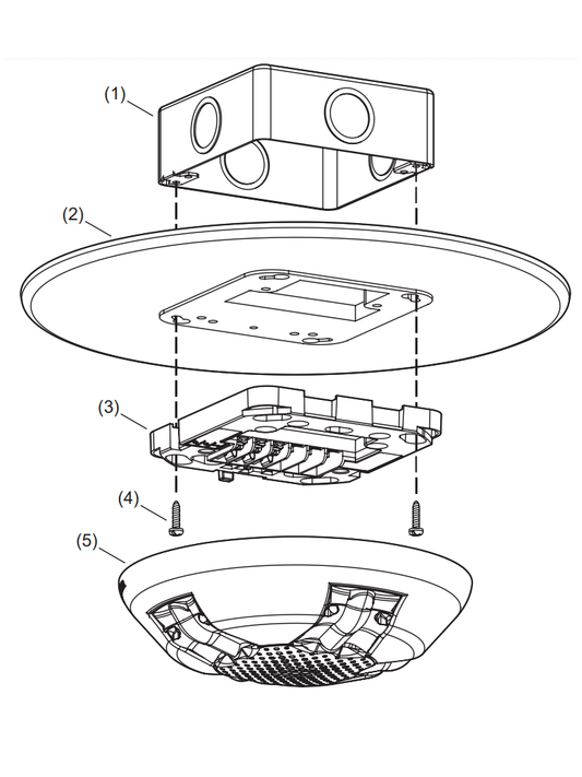 KIDDE F_EGCAVRF - Sirena Estroboscópica de Techo / 15-115 DC / Roja / Logo FIRE