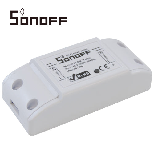 INTERRUPTOR ON/OFF SONOFF BASIC R2 SMART INALAMBRICO WIFI PARA SOLUCION DE SMART HOME CON TEMPORIZADOR PARA IOS Y ANDROID COMPATIBLE CON ALEXA/GOOGLE HOME/NEST/IFTTT 1CH WIFI 2.4GHZ HASTA 10AMP // VERSIÓN NUEVA R2 //