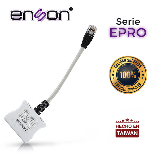 MODULO DUPLEXOR PASIVO ENSON EPRO-T2 SOPORTA POE TRABAJA EN PAR IDEAL PARA ENVIAR DOS NODOS DE RED A TRAVES DE UN SOL0O CABLE UTP TRABAJA CON CAT5E Y CAT6