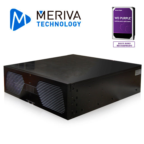 NVR H.265 128 CANALES IP 8MP MERIVA TECHNOLOGY MNVR-16128R / ONVIF / SALIDA 2 HDMI 4K + VGA SIMULTANEA / P2P CLOUD / SO. N9000 / 1 ENTRADA + 1 SALIDA AUDIO / 8 ENTRADAS + 8 SALIDAS ALARMA / RACK / ALMACENAMIENTO LOCAL HASTA 128TB