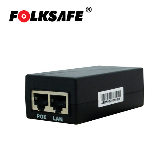 INYECTOR POE FOLKSAFE FS-48D500 / FAST ETHERNET / 802.3AF / ENTRADA DE VOLTAJE 100-240VAC / SALIDA DE VOLTAJE 48VCD  0.5A - IDEAL PARA VIDEO IP