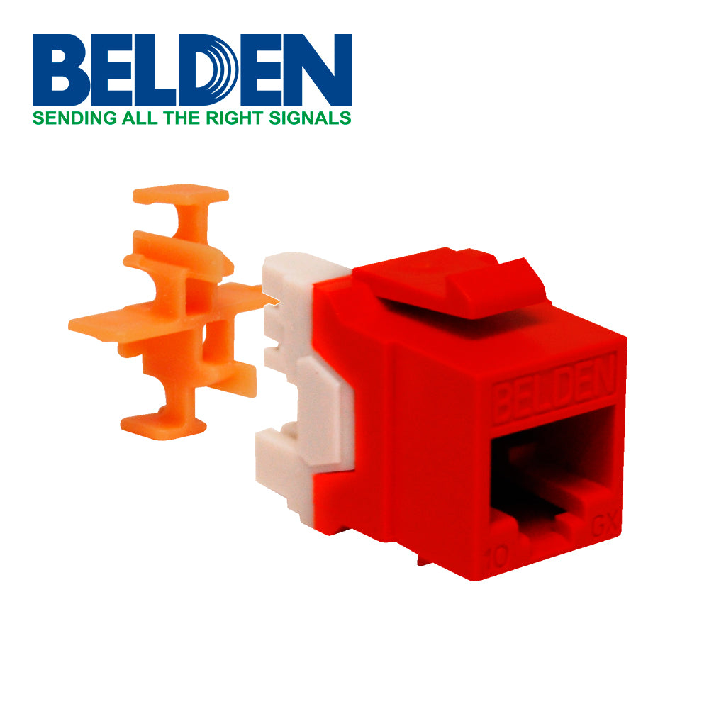 CONECTOR MODULAR JACK RJ45 CAT6A BELDEN AX104152  ESTILO KEYCONNECT NARANJA COMPATIBLE CON FACEPLATE AX102660 AX102655 AX102249 PATCH PANEL MODULAR AX103114 AX103115 AX104599 ESQUEMA DE CABLEADO T568A/B HERRAMIENTA COMPATIBLE AX100749 USO INTERIOR C