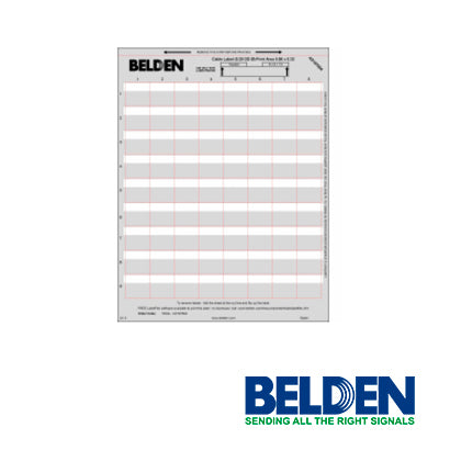PAQUETE DE ETIQUETAS BELDEN AX107694 (0 20 DE) 25 HOJAS ÁREA DE IMPRESIÓN 0.98 X 0.32IN 72 PZA POR HOJA