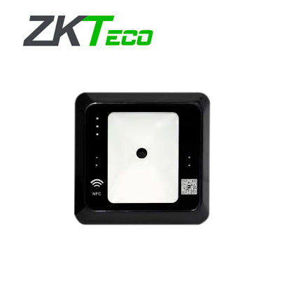 LECTOR DE CODIGO QR Y TARJETAS DE 13.56MHZ ZKTECO QR500-B COMUNICACIÓN WIEGAND SE PUEDE UTILIZAR PARA GESTION DE ACCESO O VISITANTES