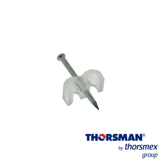 GRAPA DOBLE CON CLAVO INTEGRADO SUJETHOR THORSMAN TDC 4-6  3401-00100   22MM x 1.5MM  CAJA /100PZAS COLOR NATURAL  IDEAL PARA CABLE CALIBRE 14   CLAVO GALVANIZADO  GRAPA DE POLIETILENO  RESISTENTE AL IMPACTO  CORROSIÓN  HUMEDAD Y CLIMAS EXTREMOS