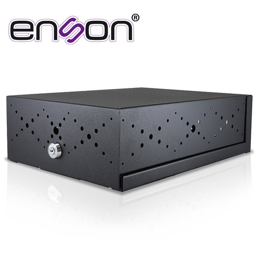 GABINETE DE SEGURIDAD ENSON LINCE13 PARA DVR MOVIL 380X270X115MM CON VENTILADOR COLOR NEGRO / COMPATIBLE CON LA SERIE MX1N Y MM1N