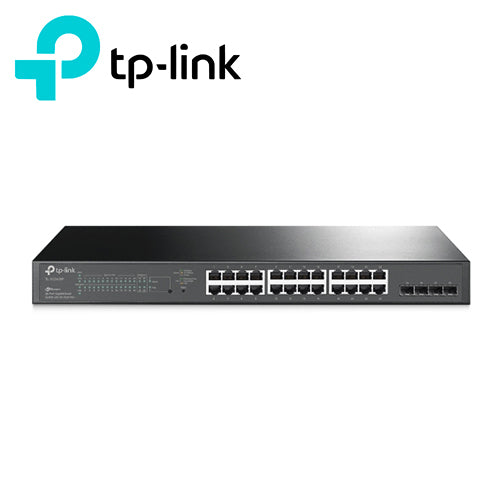 SWITCH POE JETSTREAM SDN ADMINISTRABLE TP-LINK TL-SG2428P ADMINISTRABLE 24 PUERTOS POE at/af 250W 10/100/1000 MBPS+4 PUERTOS DE FIBRA ÓPTICA ADMINISTRACIÓN CENTRALIZADA ACCESO A NUBE Y APLICACIÓN OMADA