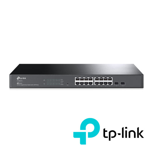 SWITCH ADMINISTRABLE JETSTREAM TP-LINK TL-SG2218/ 16 PUERTOS RJ45 10/100/1000 MBPS 2 PUERTOS FIBRA ÓPTICA SFP (VACÍO) GIGABIT/ MONTAJE EN RACK/ ADMINISTRACIÓN CENTRALIZADA OMADA/ USO INTERIOR