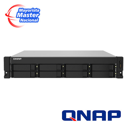 NAS QNAP TS-832PXU-4G-US / PROCESADOR ANNARPUNA LABS APLINE / MEMORIA RAM 4GB / 8 BAHIAS FRONTALES SATA 3.5 PULGADAS Y 2.5 PULGADAS / 2 PUERTOS RJ45 2.5GBE MAS 2 PUERTOS FIBRA OPTICA SFP PLUS 10GBE / MONTAJE EN RACK 2UR
