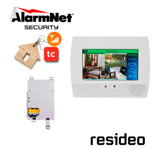 KIT CON PANEL AUTOCONTENIDO INALAMBRICO DE PANTALLA TACTIL 7” SOPORTA 80 ZONAS INALAMBRICAS PROGRAMABLES  ADMITE 24 LLAVEROS  EL PANEL ES COMPATIBLE CON MODULOS WIFI  GSM  ETHERNET  INCLUYE UN AÑO DE SERVICIO DE APLICACION TOTALCONNECT2.0   COMUNICA