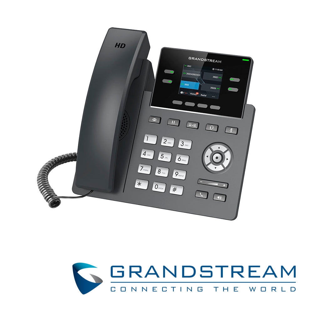 TELEFONO IP HD GRADO CARRIER GRANDSTREAM GRP2612P  2 CUENTAS SIP  4 TECLAS MULTI FUNCION  LCD DE 320X240  2XETH 10/100  PLACA FRONTAL INTERCAMBIABLE  16 TECLAS TECLAS BLF DIGITALES  SOPORTA POE 802.3AF  NO INCLUYE ADAPTADOR DE CORRIENTE