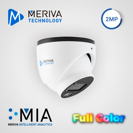 CAM IP DOMO MERIVA TECHNOLOGY MTD-FC200F / 2MP / SERIE FULL COLOR / H.265 / 2.8MM / 30M LED LUZ BLANCA / MICRPOFONO EMBEBIDO SLOT MICRO SD HASTA 256GB / MIA