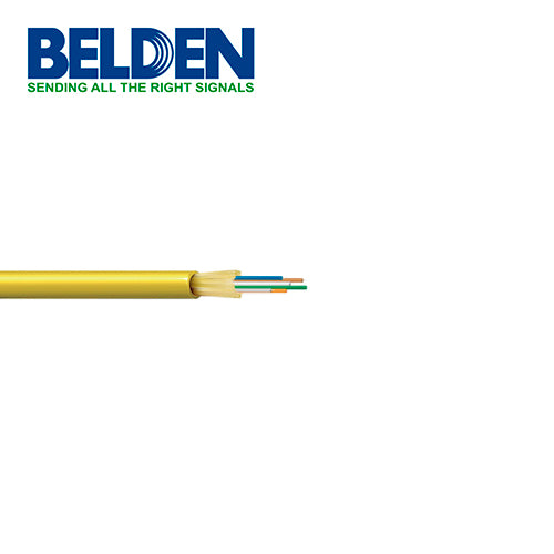 FIBRA OPTICA BELDEN FISD006R9 / INTERIOR / AMARILLO / OS2 / 6 HILOS / FORRO PVC / OFNR / BOBINA / 3 280 PIES 1 000 METROS