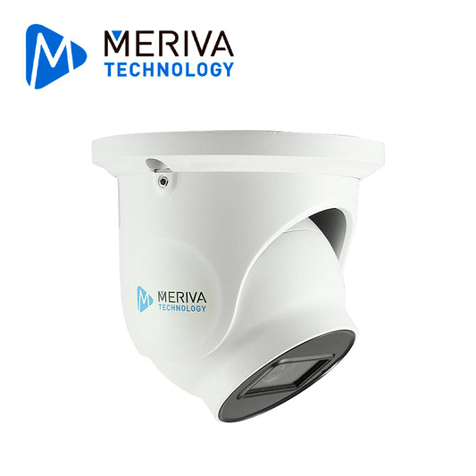 CAMARA IP EYEBALL MERIVA TECHNOLOGY MFD-500FS4 /5MP/H.265/2.8 MM/30M IR/IP67/METALICA/POE/12VDC /P2P / ALMACENAMIENTO SD / CUMPLE CON LA NDAA