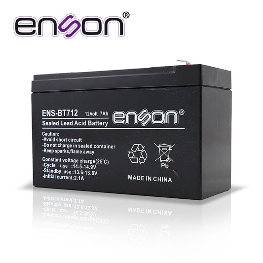 BATERIA DE RESPALDO ENSON ENS-BT712 12VDC 7A BASE PLOMO-ACIDO PARA FUENTES DE PODER Y SISTEMAS DE RESPALDO