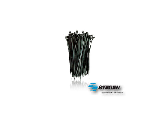 CINCHOS STEREN TY25 BOLSA CON 100 PZS C/U PERMITEN SUJETAR Y ORGANIZAR CABLES DE MANERA PERMANENTE EN INTERIORES Y EXTERIORES