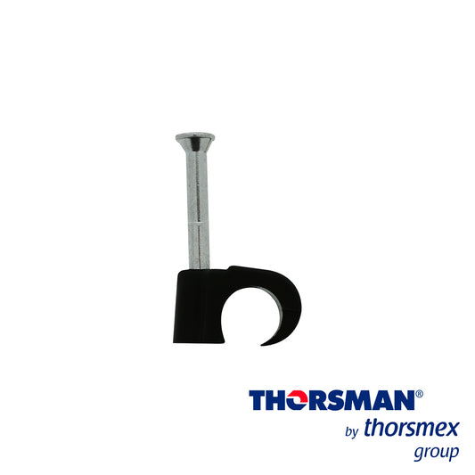 GRAPAS REFORZADA SUJETHOR THORSMAN 3103-00301 TC 7-10 Rc 1pulg CAJA /100PZAS NEGRO  IDEAL PARA CABLE UTP  CLAVO GALVANIZADO  GRAPA DE POLIETILENO RESISTENTE AL IMPACTO  CORROSIÓN  HUMEDAD Y CLIMAS EXTREMOS