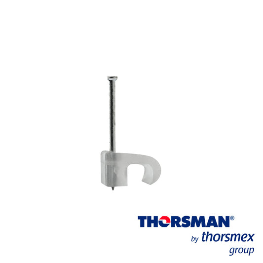 GRAPAS SUJETHOR PLANO THORSMAN 3207-00100 TC 3X5 COLOR NATURAL CAJA 100PZAS  IDEAL PARA CABLE ALARMA Y CABLE CALIBRE 20  RESISTENCIA A LA CORROSIÓN  HUMEDAD  ELABORADO CON POLIPROPILENO  FLEXIBLES  EL CLAVO ES DE ACERO GALVANIZADO  RESISTENTE A LA O