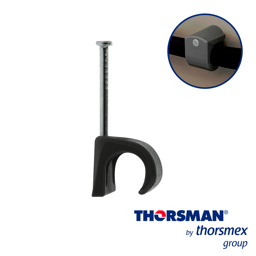 GRAPAS SUJETHOR THORSMAN 3104-00100 TC 10-14 CAJA 100PZAS  COLOR GRIS  IDEAL PARA CABLE CALIBRE 4 A 2  CLAVO GALVANIZADO  GRAPA DE POLIETILENO  RESISTENTE AL IMPACTO  CORROSIÓN  HUMEDAD Y CLIMAS EXTREMOS