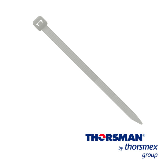 CINCHO NYLON TH-100 THORSMAN 4200-01000 COLOR NATURAL A 2.5MM- L 100MM BOLSA/100PZS DIAMETRO MAXIMO CAPACIDAD DE ATADO 22mm  FABRICADO EN POLIAMIDA (Nylon 66)  GRADO DE FLAMABILIDAD UL 94 V-2  TENSIÓN 8 (KG) IDEAL PARA DUCTOS Y CABLES
