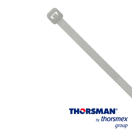CINCHO NYLON TH-190 THORSMAN 4200-03000 COLOR NATURAL  A 4.8MM - L 190MM  BOLSA/100PZS  DIAMETRO MAXIMO CAPACIDAD DE ATADO 49mm  FABRICADO EN POLIAMIDA (Nylon 66)  GRADO DE FLAMABILIDAD UL 94 V-2  TENSIÓN 22 (KG) IDEAL PARA DUCTOS Y CABLES