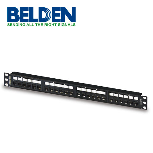 PATCH PANEL REVCONNECT BELDEN RV6PPF1U24BK CAT6 24 PUERTOS RJ-45 (PRECARGADO) COLOR NEGRO 1 UNIDAD DE RACK HERRAMIENTA COMPATIBLE RVUTT01 USO INTERIOR CALIBRE DEL CONDUCTOR 23-24 AWG INCLUYE TORNILLOS CORREA VELCRO BARRA ADMINISTRACION TRASERA GUIA