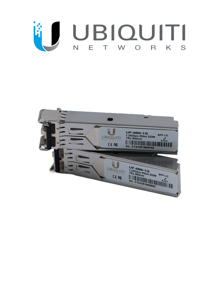 <h1>Información General.</h1></br><p class="ql-align-justify">Ubiquiti ofrece una variedad de módulos de fibra para adaptarse a sus aplicaciones de conectividad de fibra.</p><p class="ql-align-justify">Para conexiones convenientes multimodo que se ex