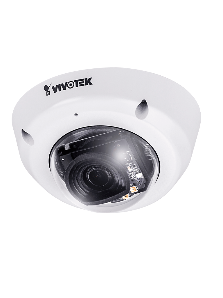 VIVOTEK MD8565N - Cámara IP domo exterior 2 Megapixeles/ Lente Fijo 2.4mm/ Micrófono Integrado/Protección IP66  IK10  Nema4X/ Smart IR Invisible 10mts/ Smart Stream II/ Certificación EN50155/ Ciberseguridad Trend Micro/Dual Power PoE y DC/ONVIF