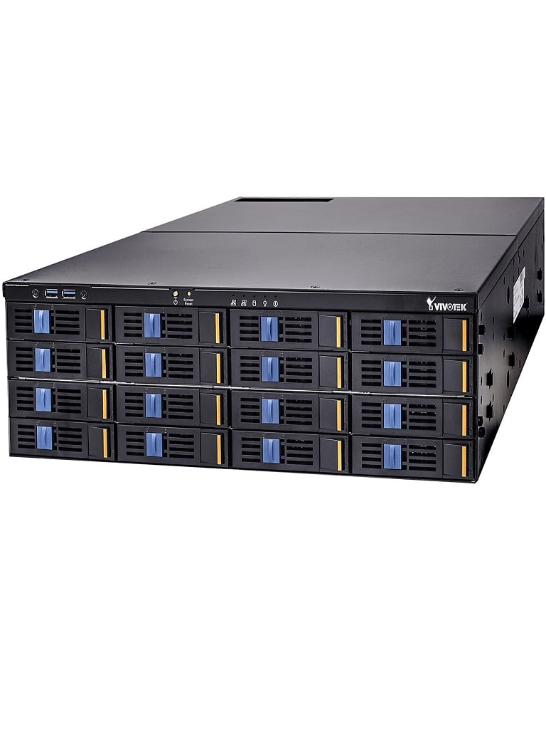 VIVOTEK NR9682-v2 - NVR de 64 canales con 16 bahías  3U rackable  cuenta con fuente redundante y es compatible con ONVIF  H.265 y VAST embebido