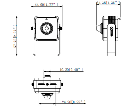 DAHUA HUM4231 - Camara IP Pinhole de 2 Megapixeles/ Lente de 2.8mm/ 105 Grados de Apertura/ WDR Real de 120 dB/ Starlight/  H.265+/ 1 Entrada de Audio y 1 Salida/ Metalica/ Videoanaliticos con IVS/  #PinHole