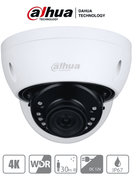 DAHUA HAC-HDBW1801E - Camara Domo Antivandalica 4k/ 8 Megapixeles/ Lente de 2.8 mm/ 105 Grados de Apertura/ Metalica/ WDR Real de 120 dB/ IR de 30 Mts/ IK10/ IP67/  Soporta: HDCVI  TVI  AHD Y CBVS/