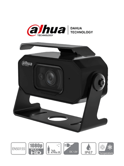 DAHUA HMW3200(2.1mm) - Cámara Cubo para DVR Móvil de 2 Megapixeles/ Lente de 2.1 mm/ 128 Grados de Apertura/ IR para 20 Mts/  A prueba de Choques/ IP67/ Microfono Integrado/