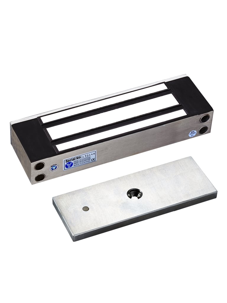 YLI YM500NW - Cerradura Magnética para exterior IP68 / Fuerza de Sujeción 500Kg /1200Lb / Voltaje Dual 12v / 24VDC / Compatible con Soporte MBK500NZLW / Puertas de madera  vidrio  metálica