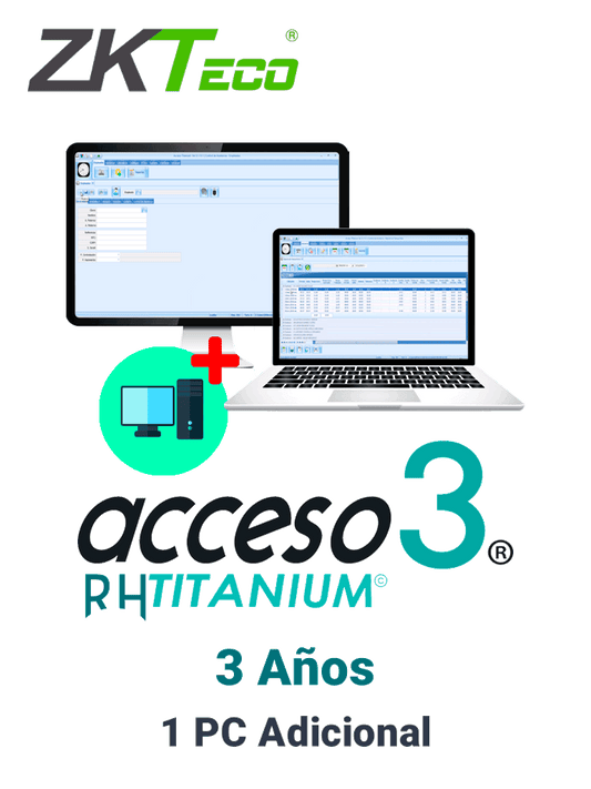 ZKACCESO TITANIUMCOMPADD3 YEARS -  Licencia para 1 PC adicional de adminsitracion de software / 3 Años