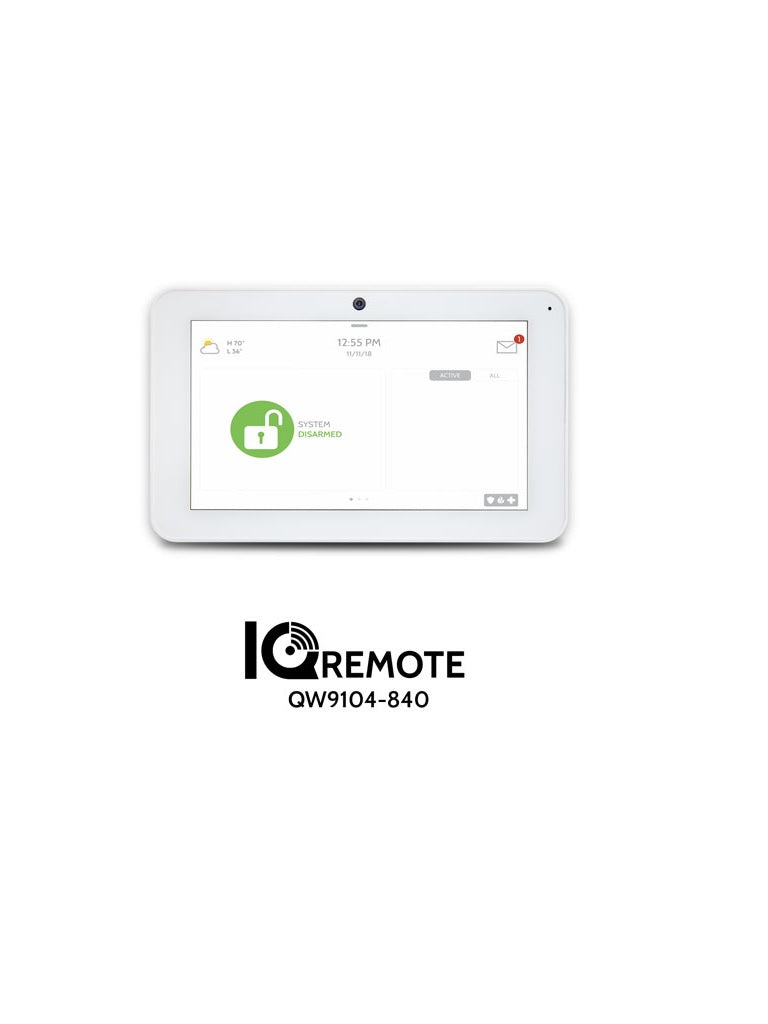 QOLSYS IQREMOTE - QW9104-840 Panel Touch Secundario de 7”Compatible con IQ Panel 4  IQ Hub  IQ4 Hub  IQ Pro y IQ Panel 2 Plus.  Cámara de 5MP Embebida y Control Completo de las funciones de seguridad  y Z-Wave