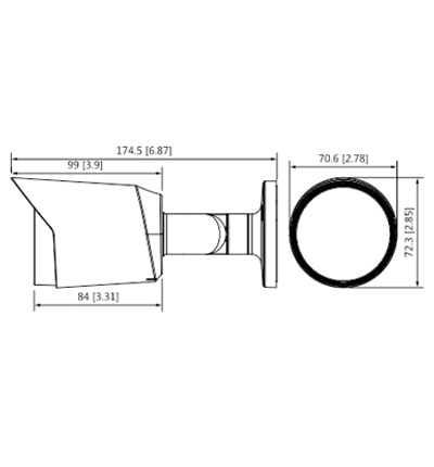 DAHUA HAC-HFW1500T-28 - Camara Bullet de 5 Megapixeles/ Lente de 2.8 mm/ 111 Grados de Apertura/ Metalica/ IR de 30 Metros/ IP67/ Soporta CVI/CVBS/AHD/TVI/ #PromoFull