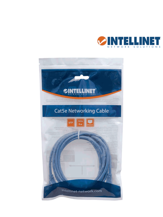 INTELLINET 319775 - Cable patch / 3.0 metros (10.0f) / Cat 5e / UTP Azul / patch cord